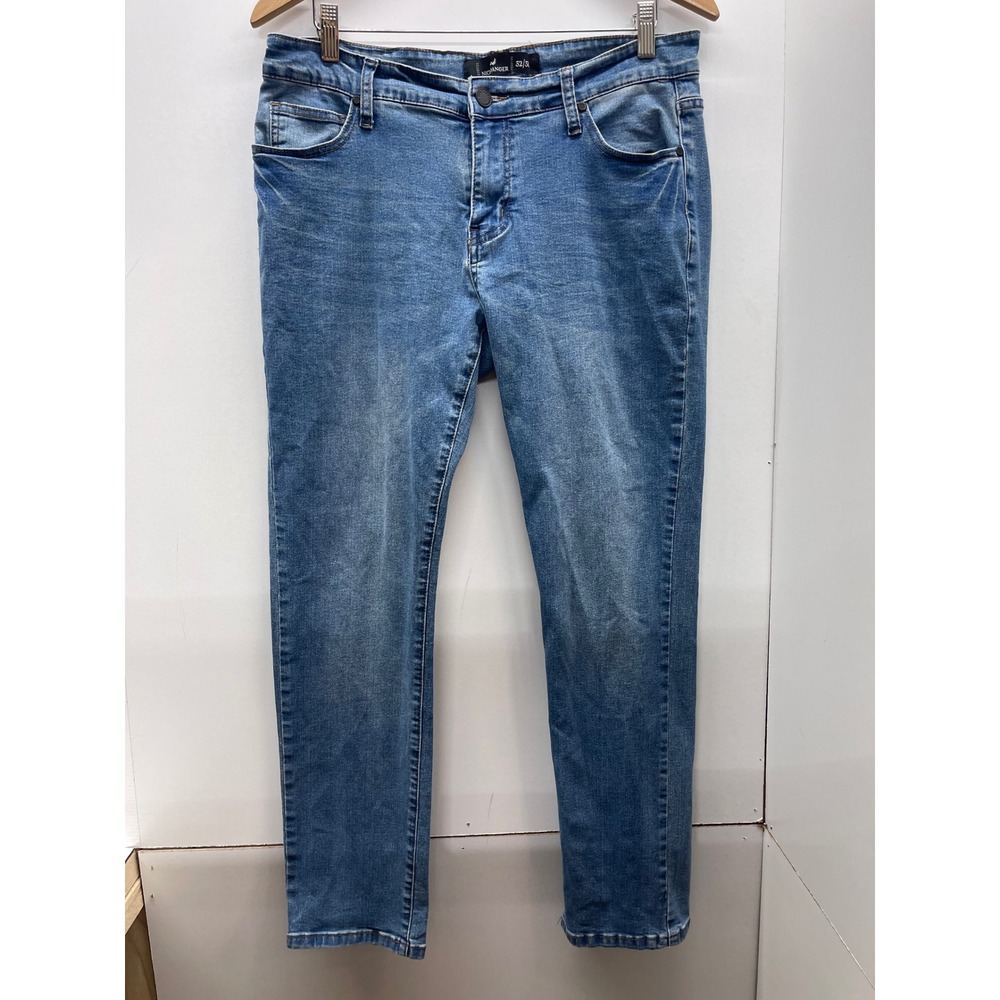 Nick Danger Mens Slim Straight Jeans Medium Wash Blue Denim 32x30